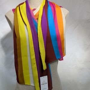 Palomadelpozo NWT Silk Striped Long Scarf